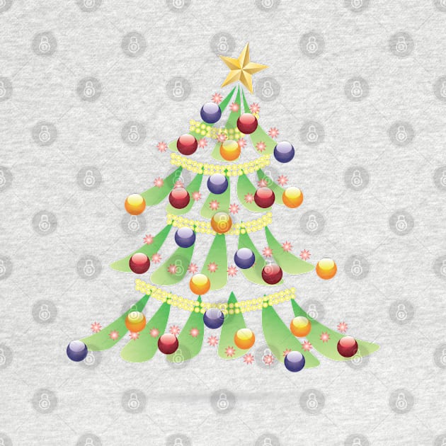 Christmas tree with ornaments by AnnArtshock